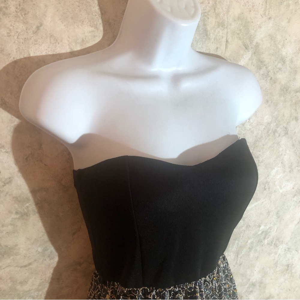 Papaya Strapless Gem Floral Party Dress - Picture 2 of 12